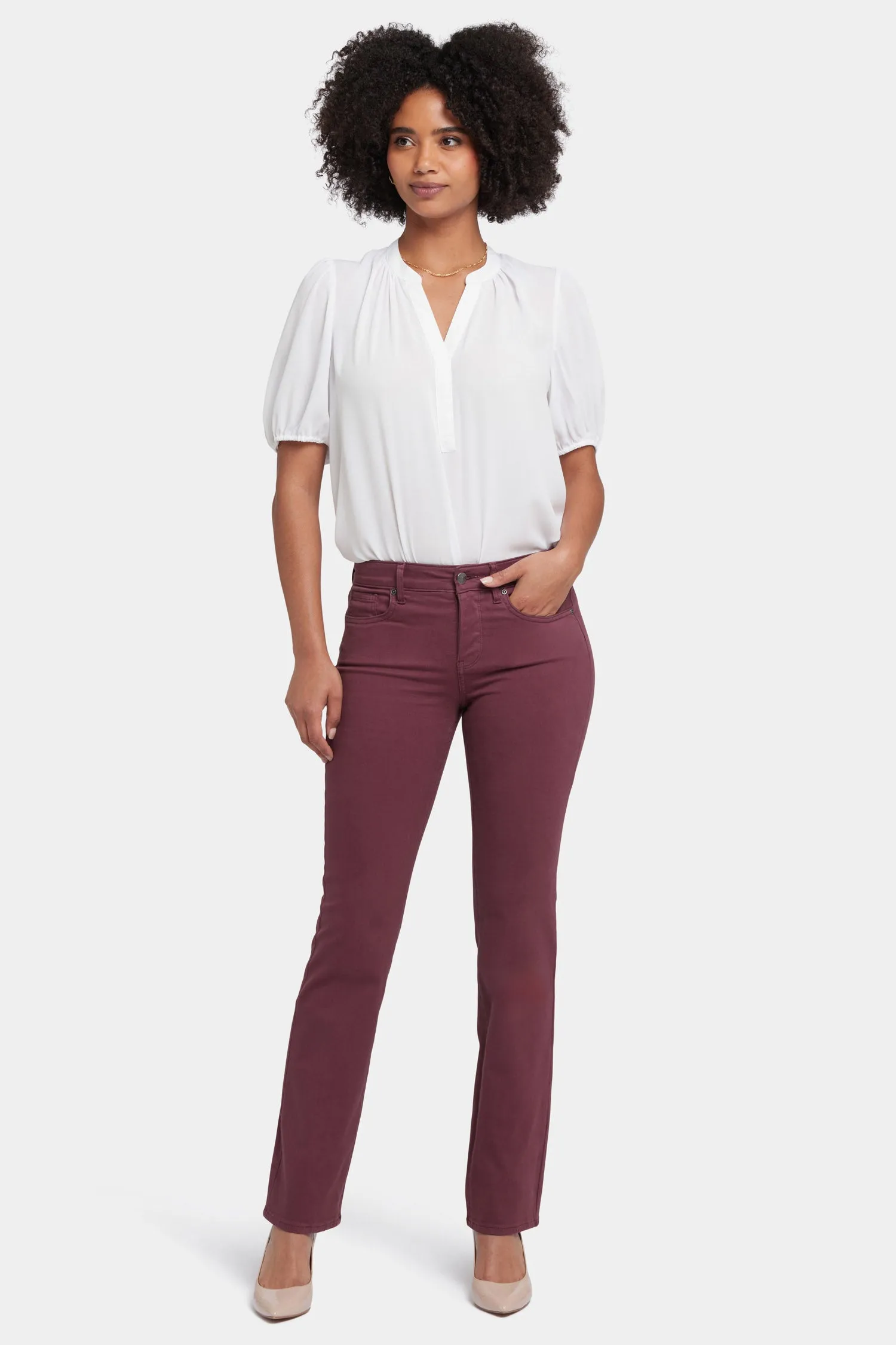 Marilyn Straight Jeans - Dark Cherry