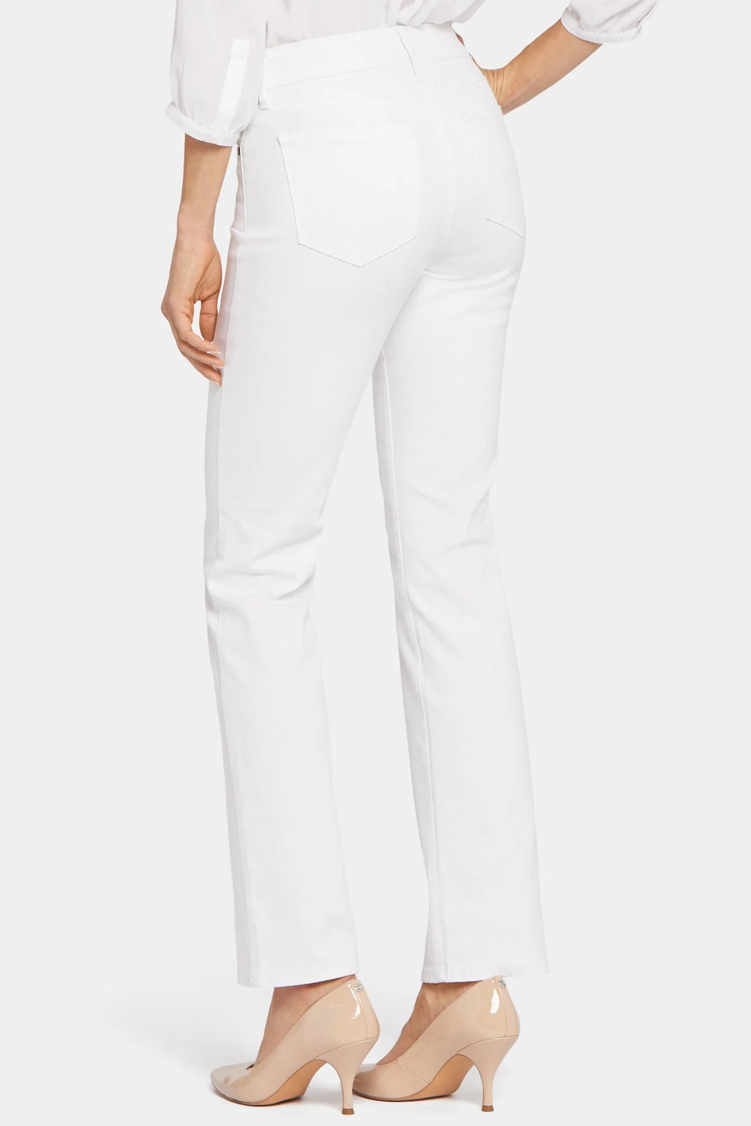 Marilyn Straight Jeans In Long Inseam - Optic White