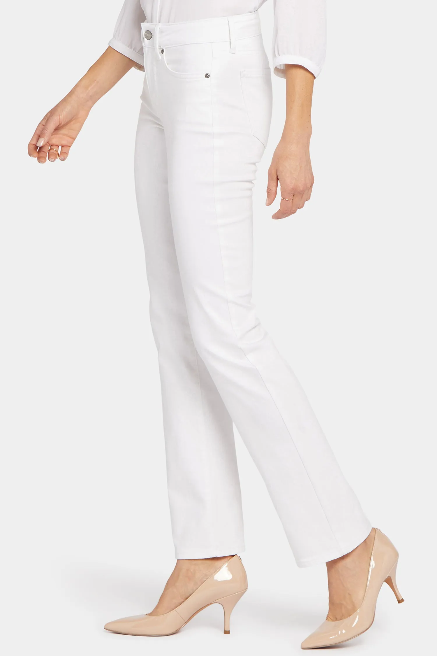 Marilyn Straight Jeans In Long Inseam - Optic White