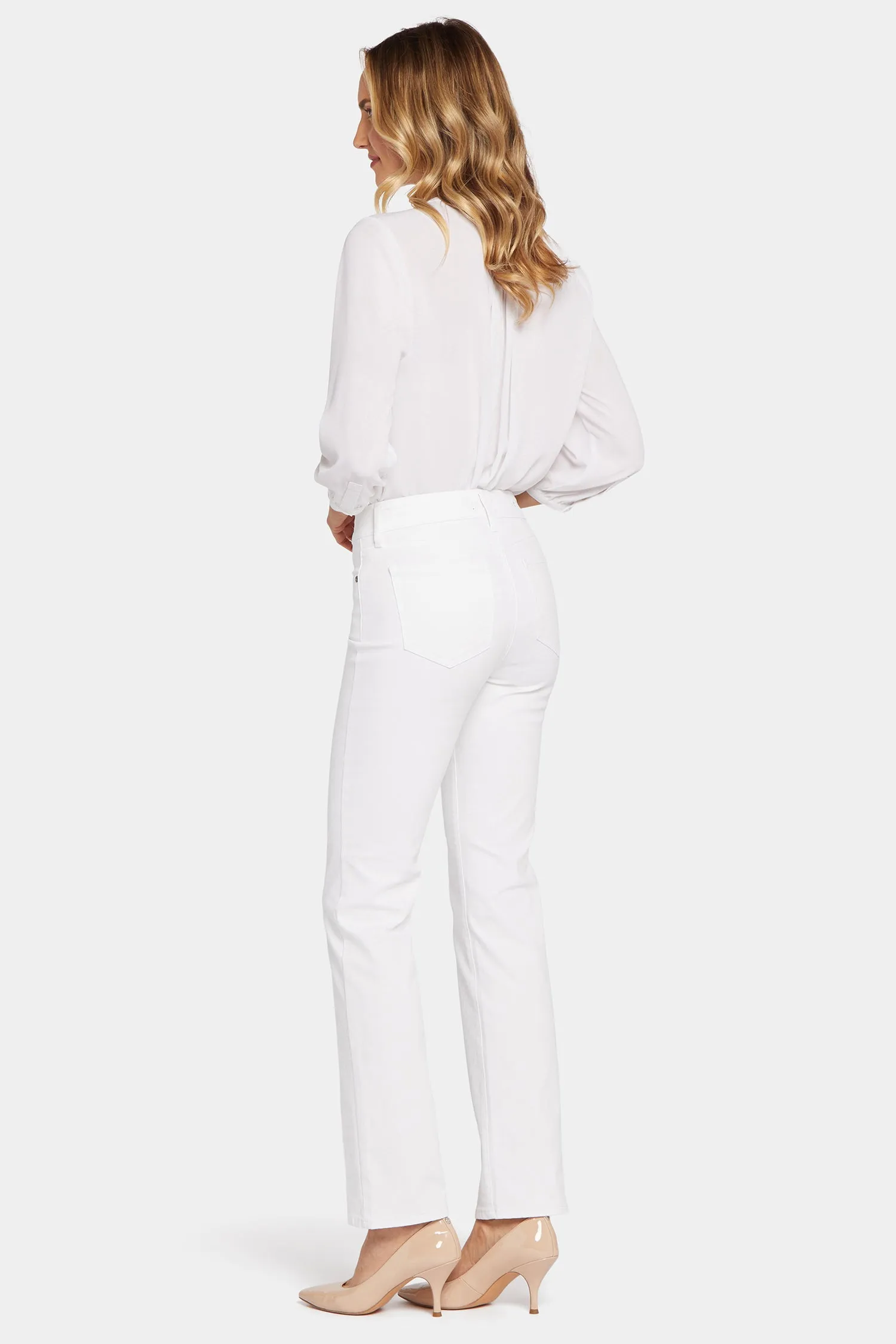 Marilyn Straight Jeans In Long Inseam - Optic White
