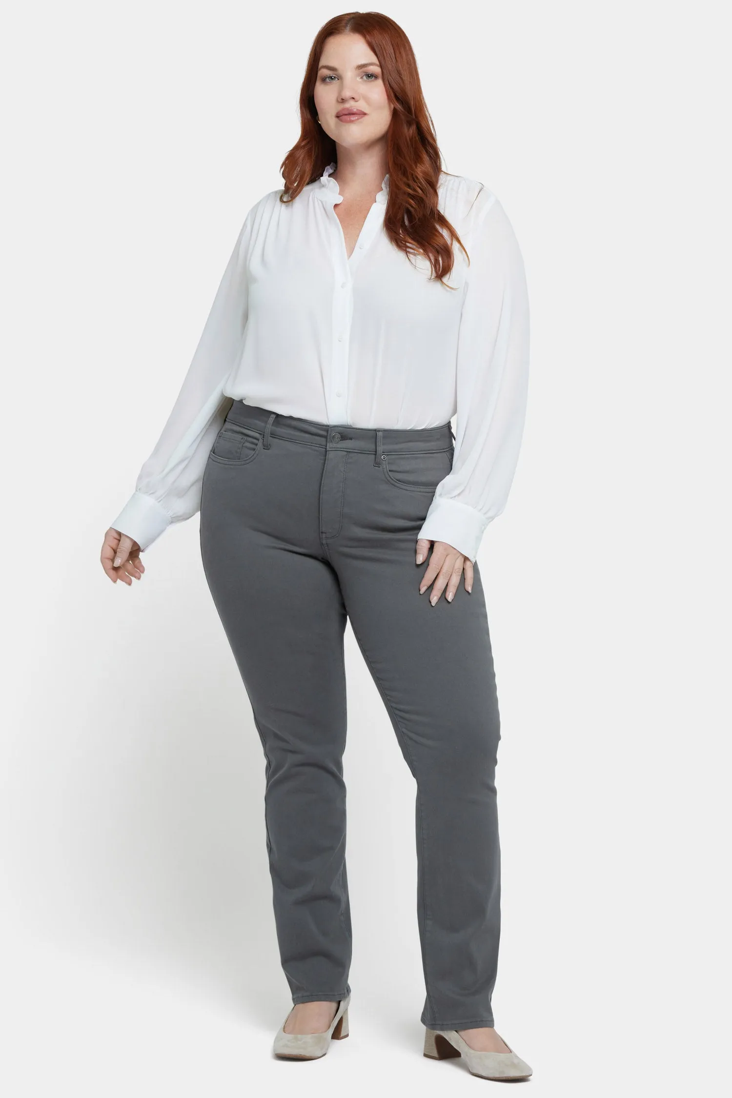 Marilyn Straight Jeans In Plus Size - Vine Leaf