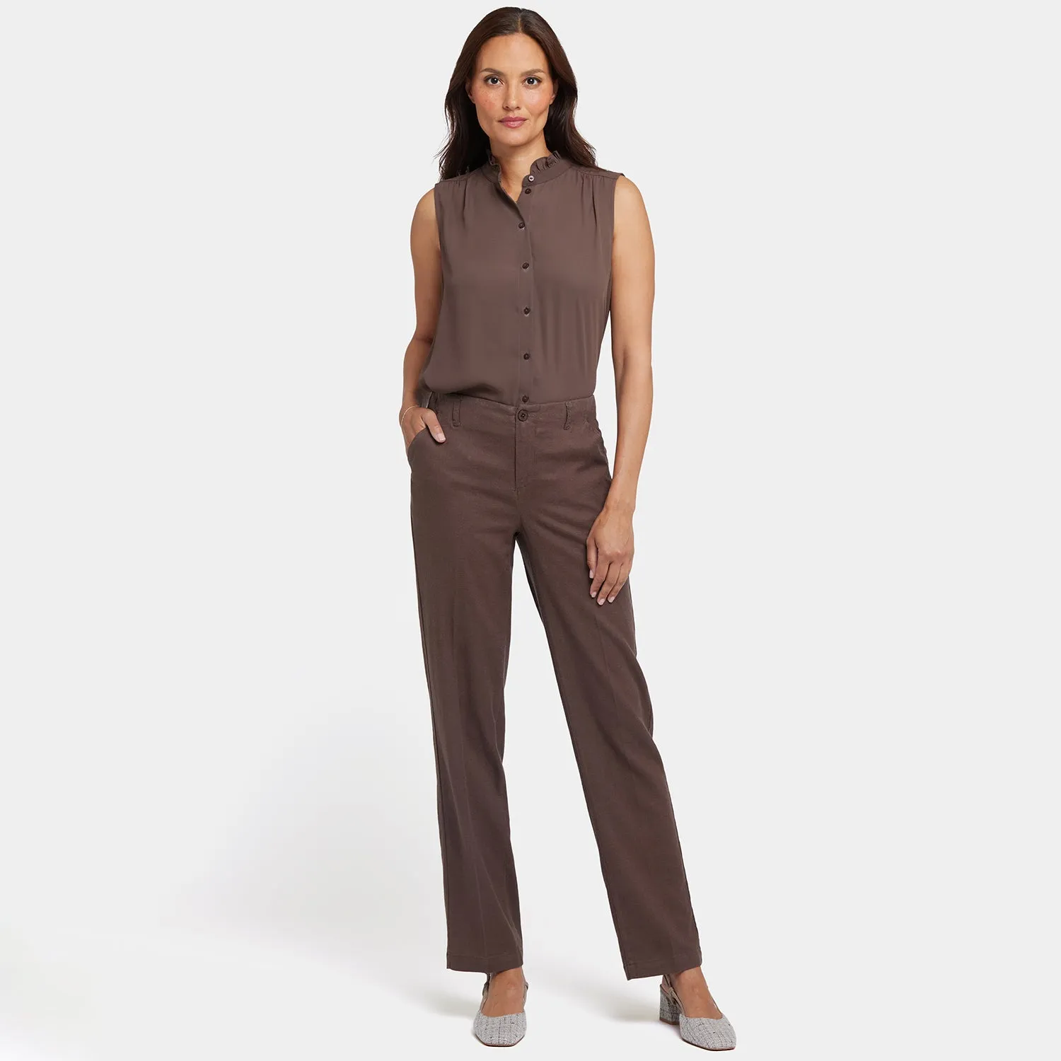 Marilyn Straight Pants - Coffee Bean