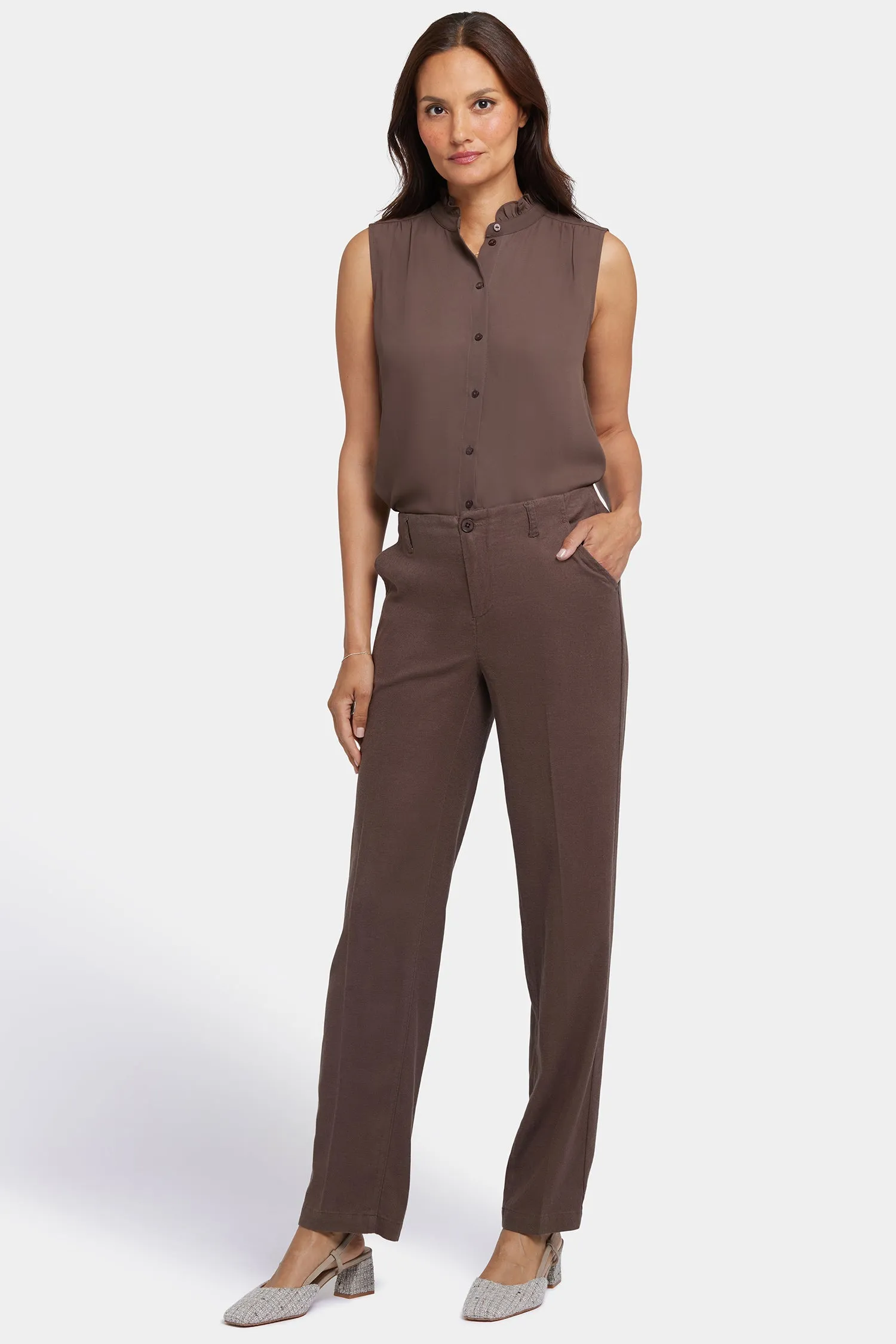 Marilyn Straight Pants - Coffee Bean