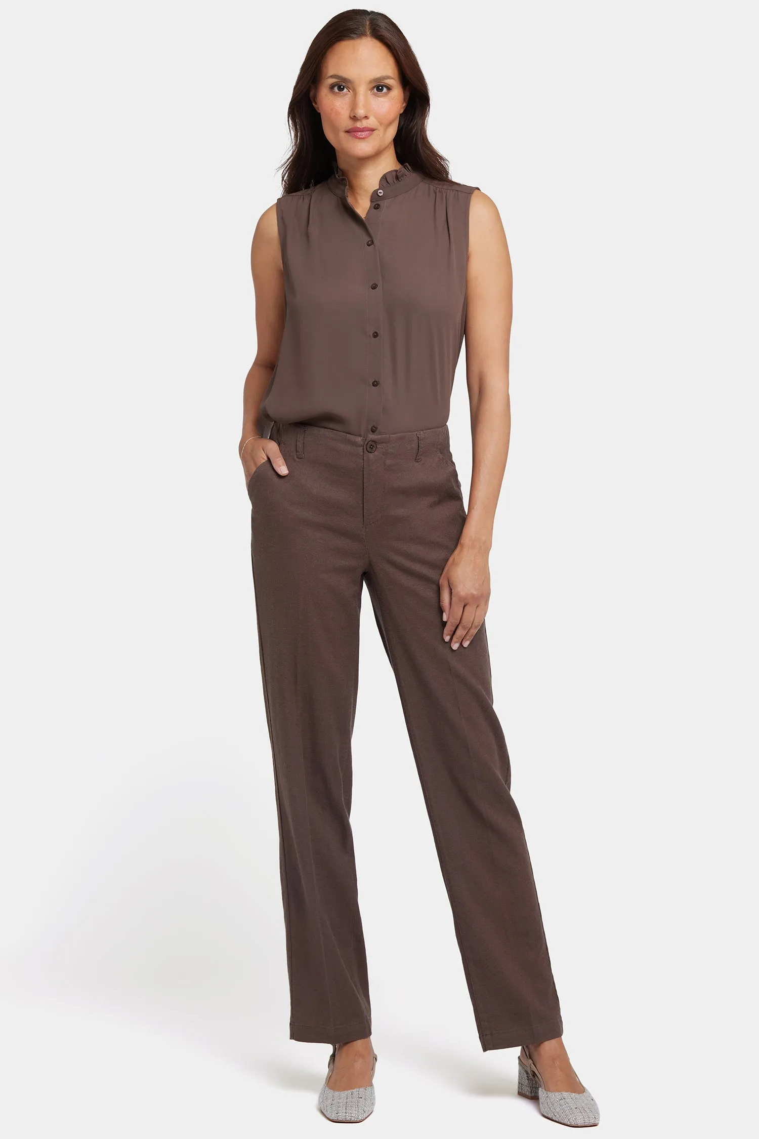Marilyn Straight Pants - Coffee Bean