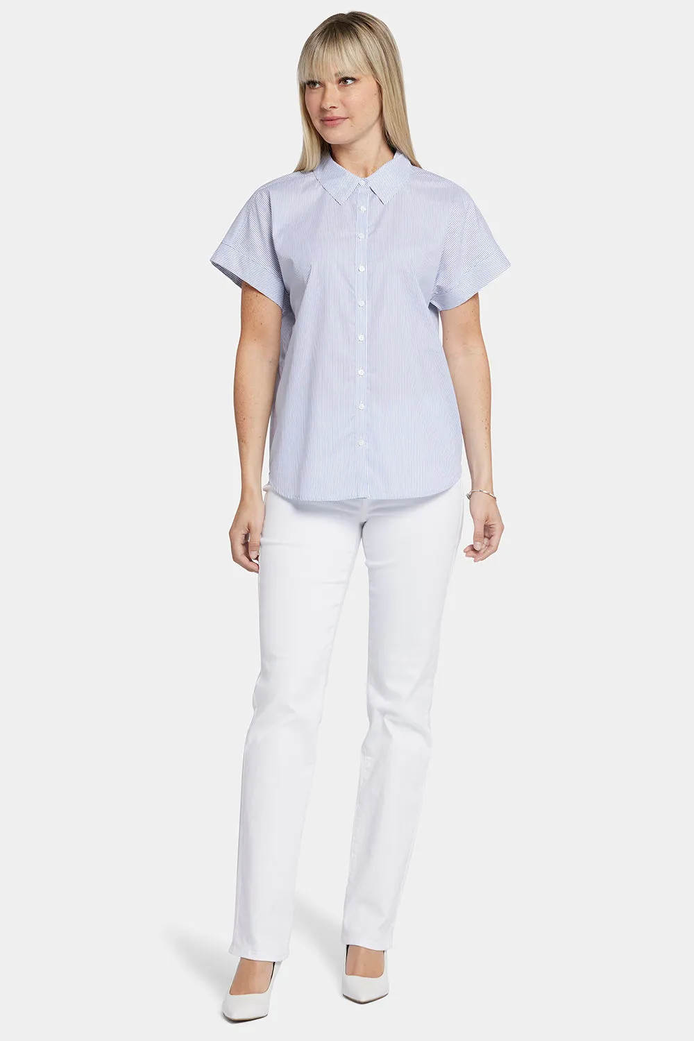 Maya Blouse - Blue Stripe
