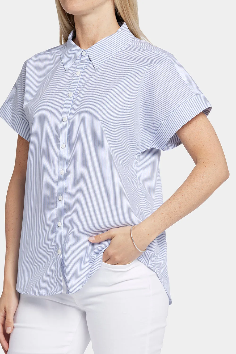 Maya Blouse - Blue Stripe