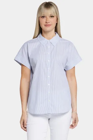 Maya Blouse - Blue Stripe