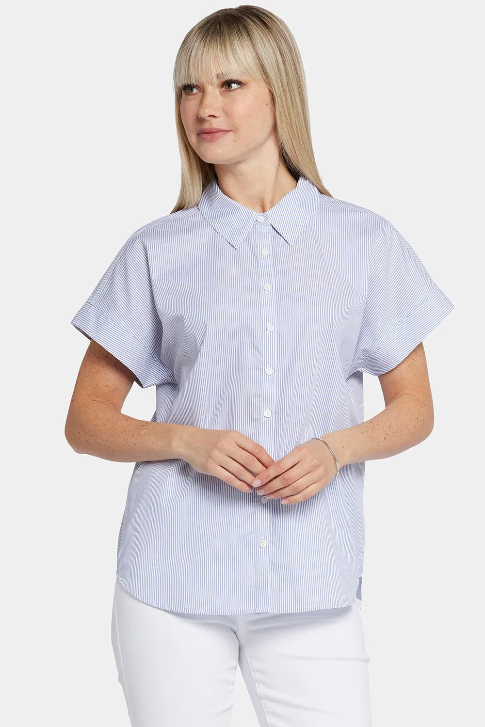 Maya Blouse - Blue Stripe