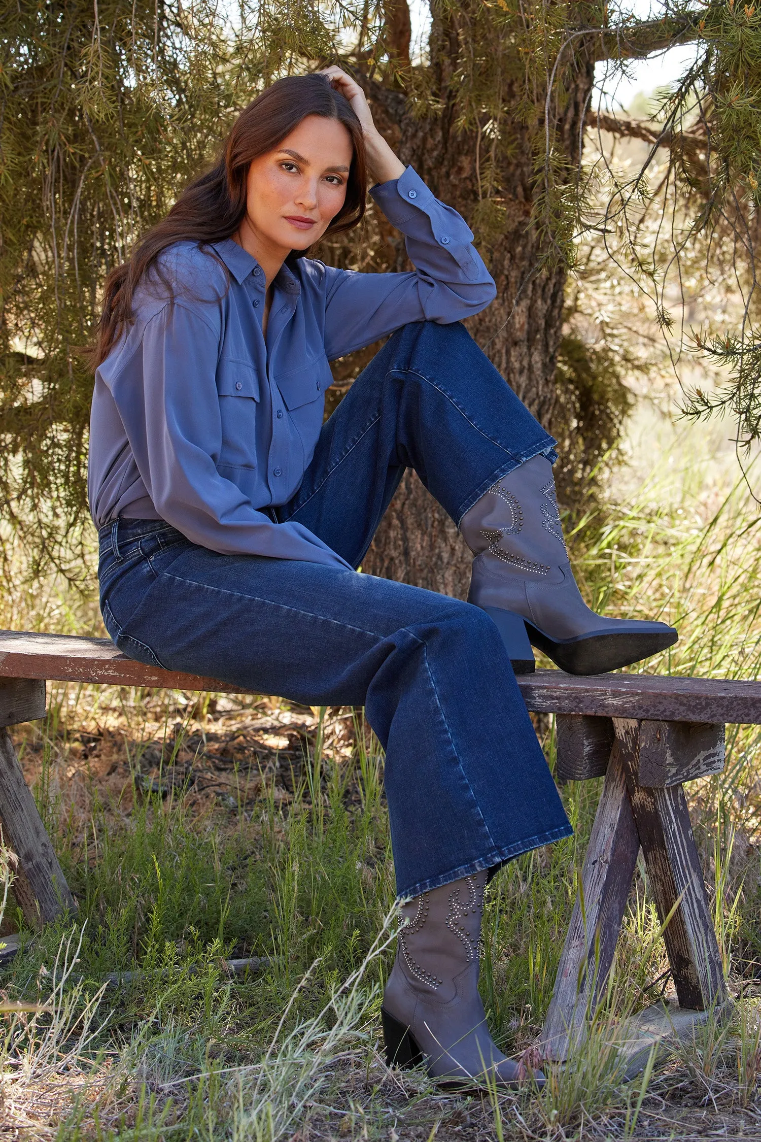 Mia Palazzo Ankle Jeans - Basin
