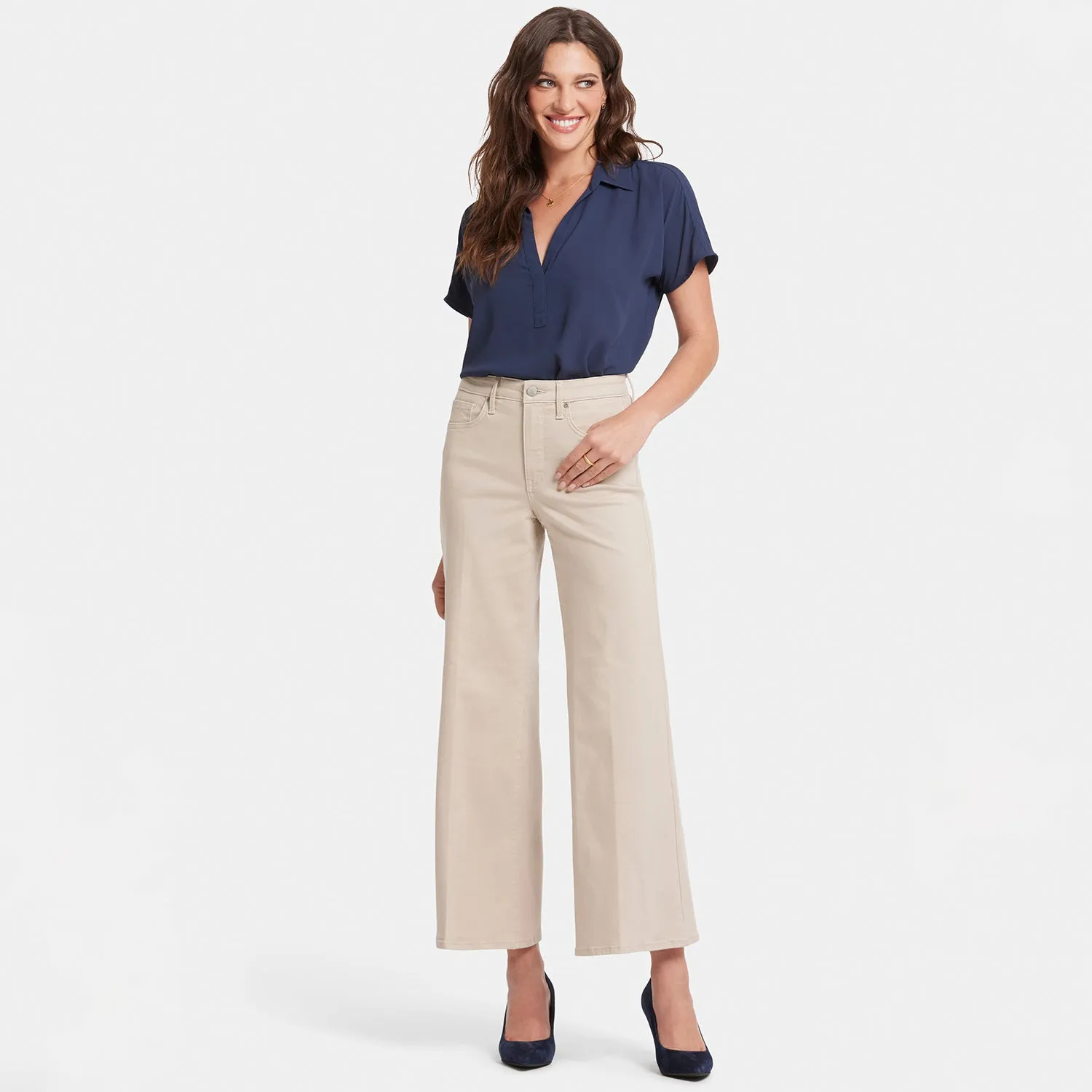 Mia Palazzo Ankle Jeans - Feather
