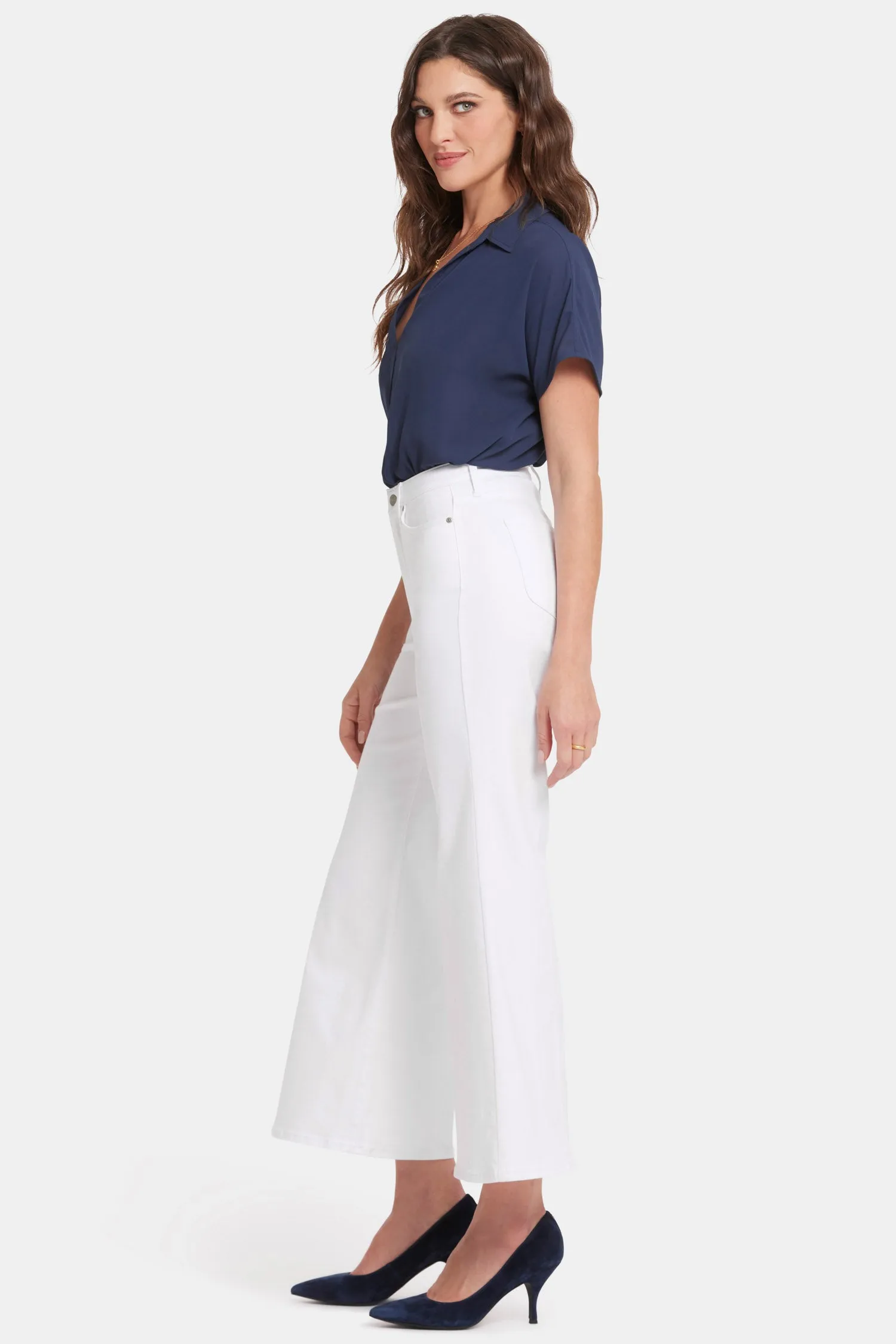 Mia Palazzo Ankle Jeans - Optic White