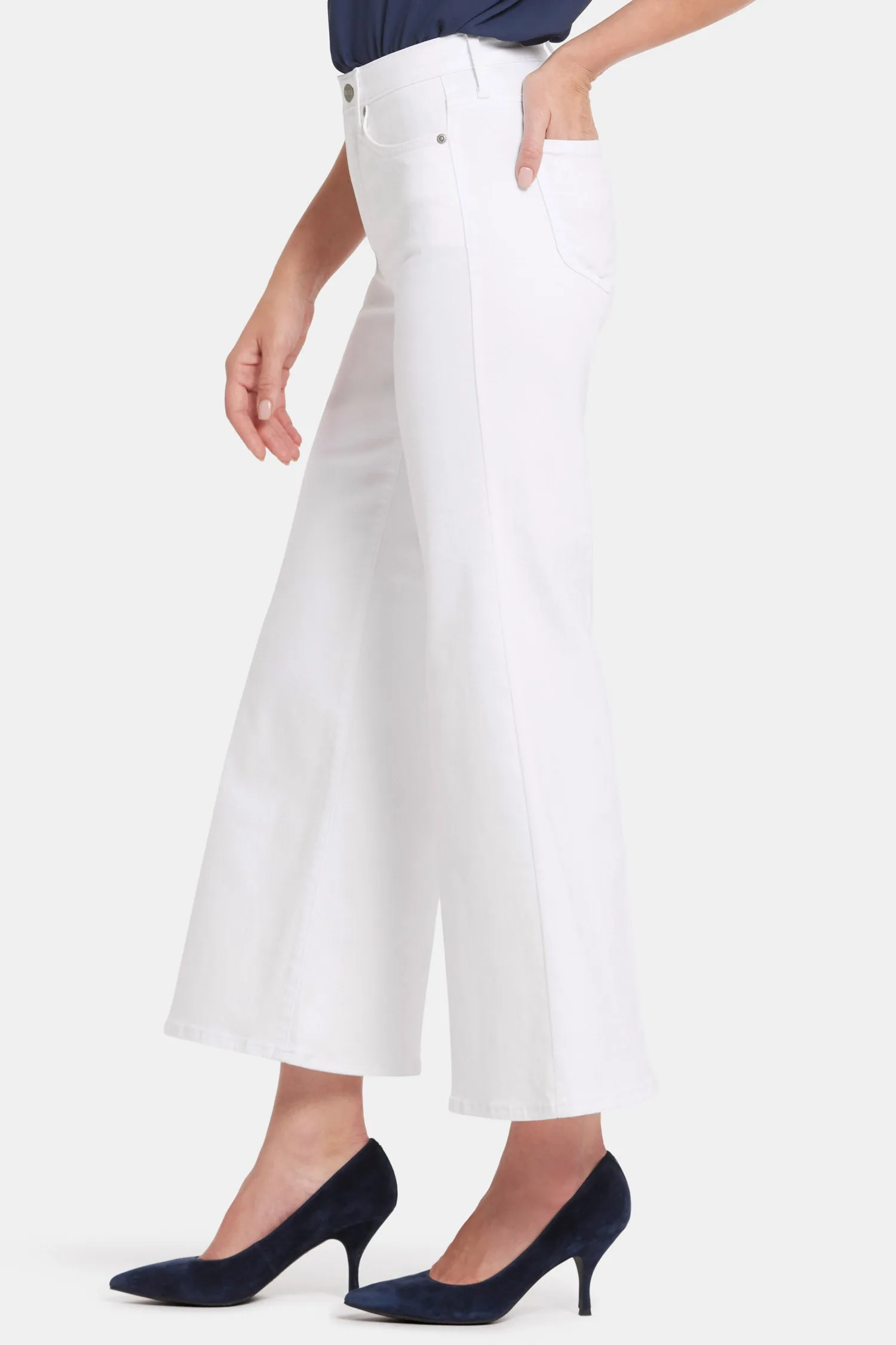 Mia Palazzo Ankle Jeans - Optic White