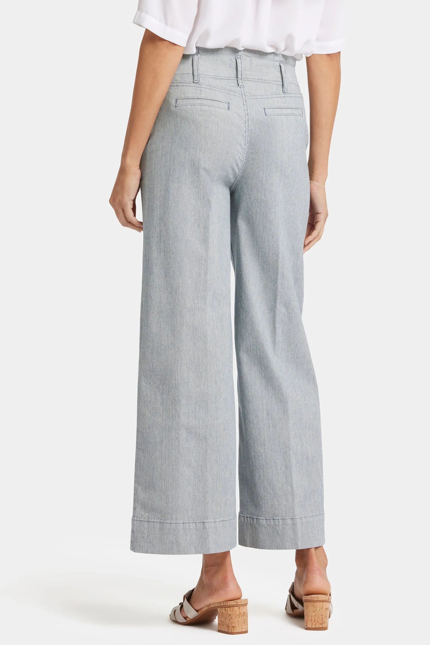 Mona Wide Leg Trouser Ankle Jeans - Canyon River Stripe