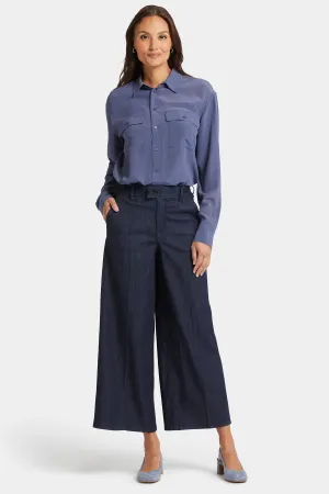 Mona Wide Leg Trouser Ankle Jeans - Lightweight Rinse