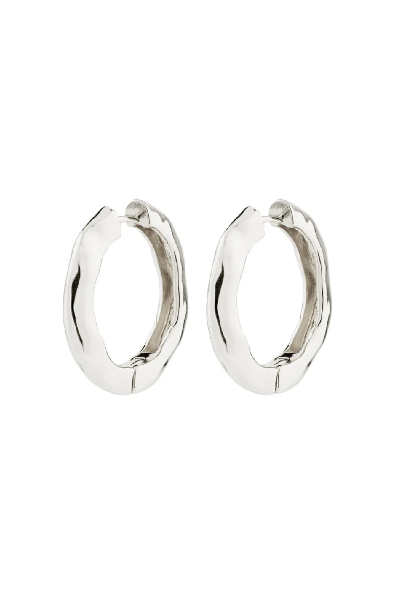 Pilgrim Believe Recycled Hoop Earrings Silver Plated