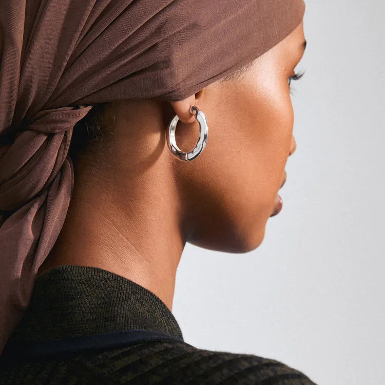 Pilgrim Believe Recycled Hoop Earrings Silver Plated