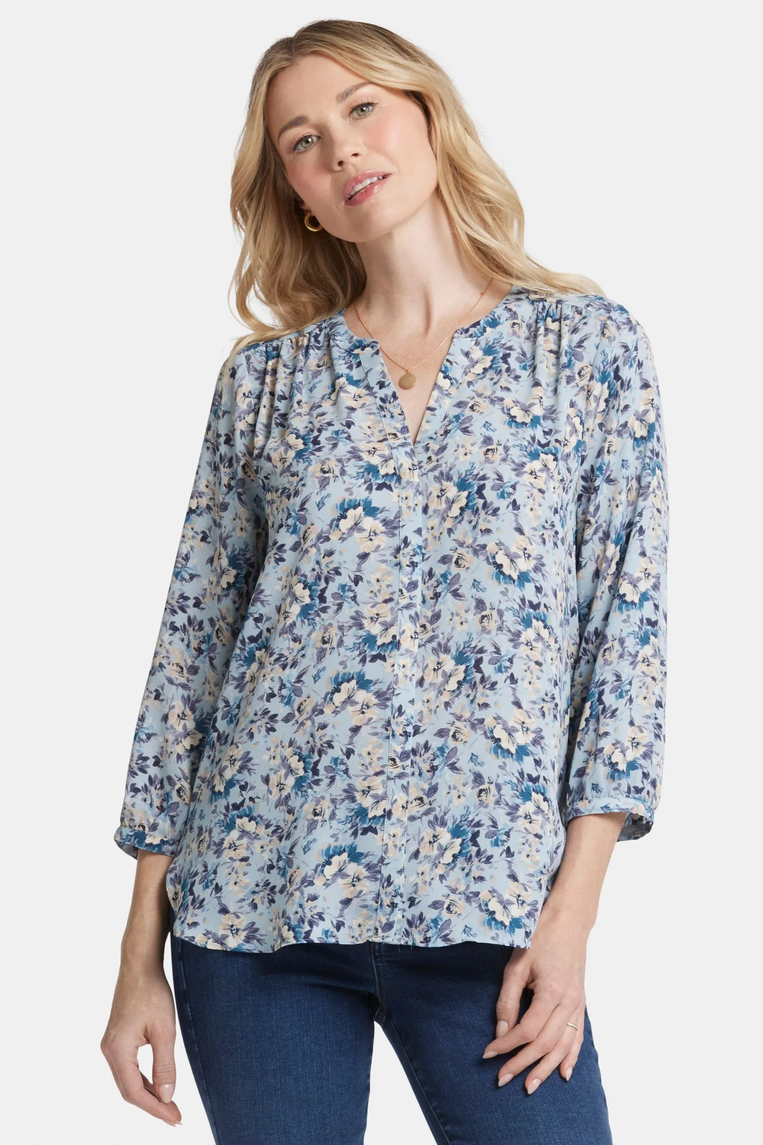 Pintuck Blouse - Alpine Valley