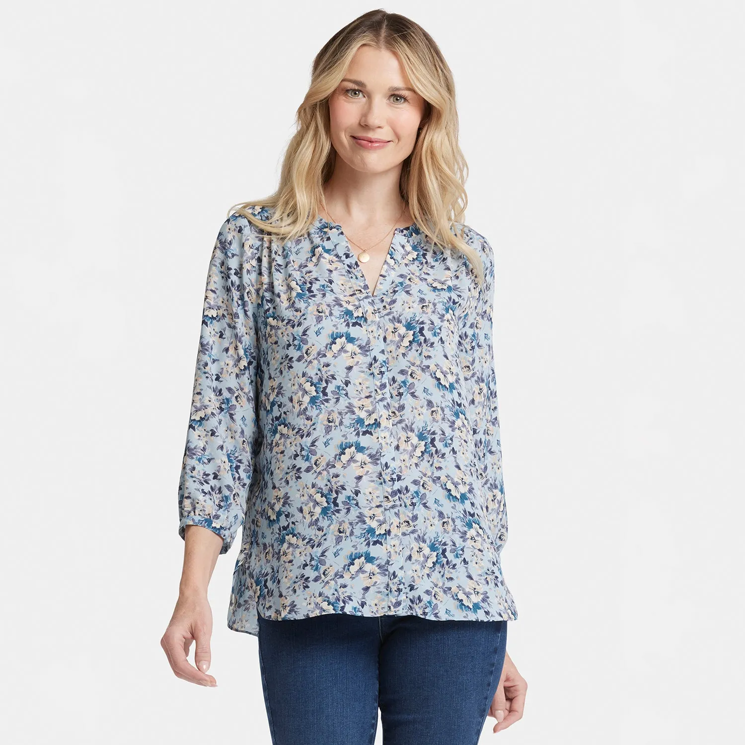 Pintuck Blouse - Alpine Valley