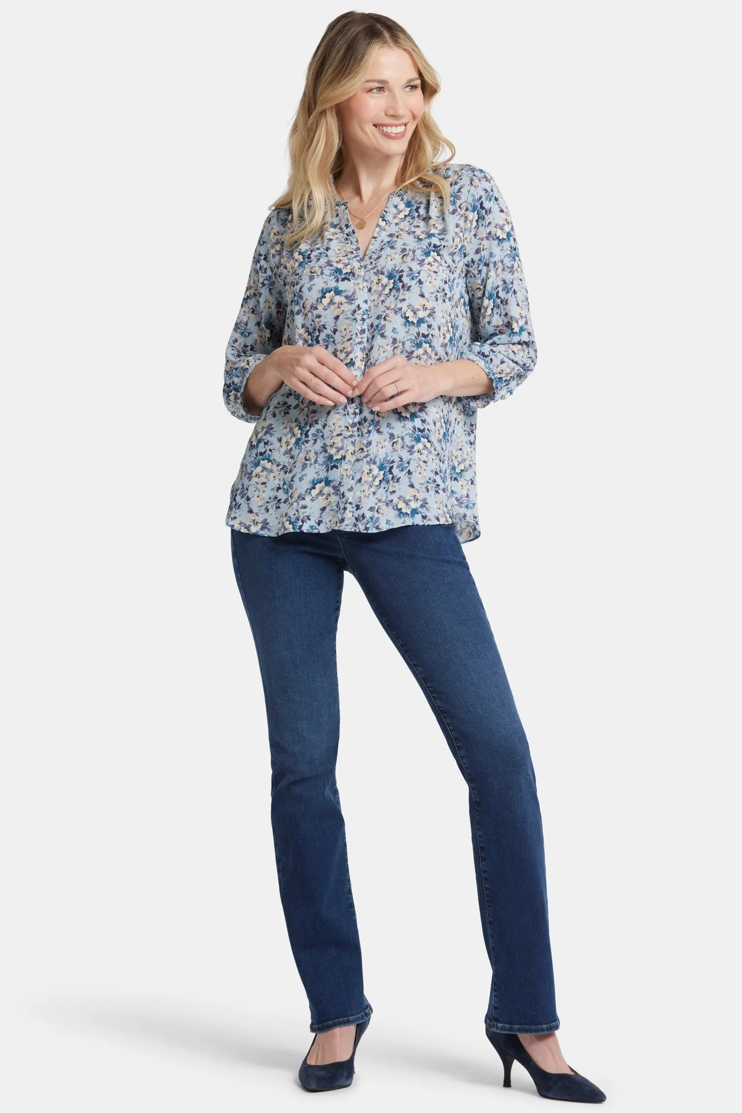 Pintuck Blouse - Alpine Valley