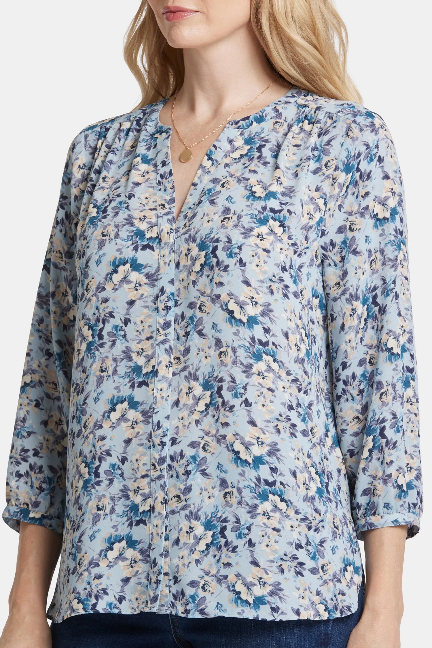 Pintuck Blouse - Alpine Valley