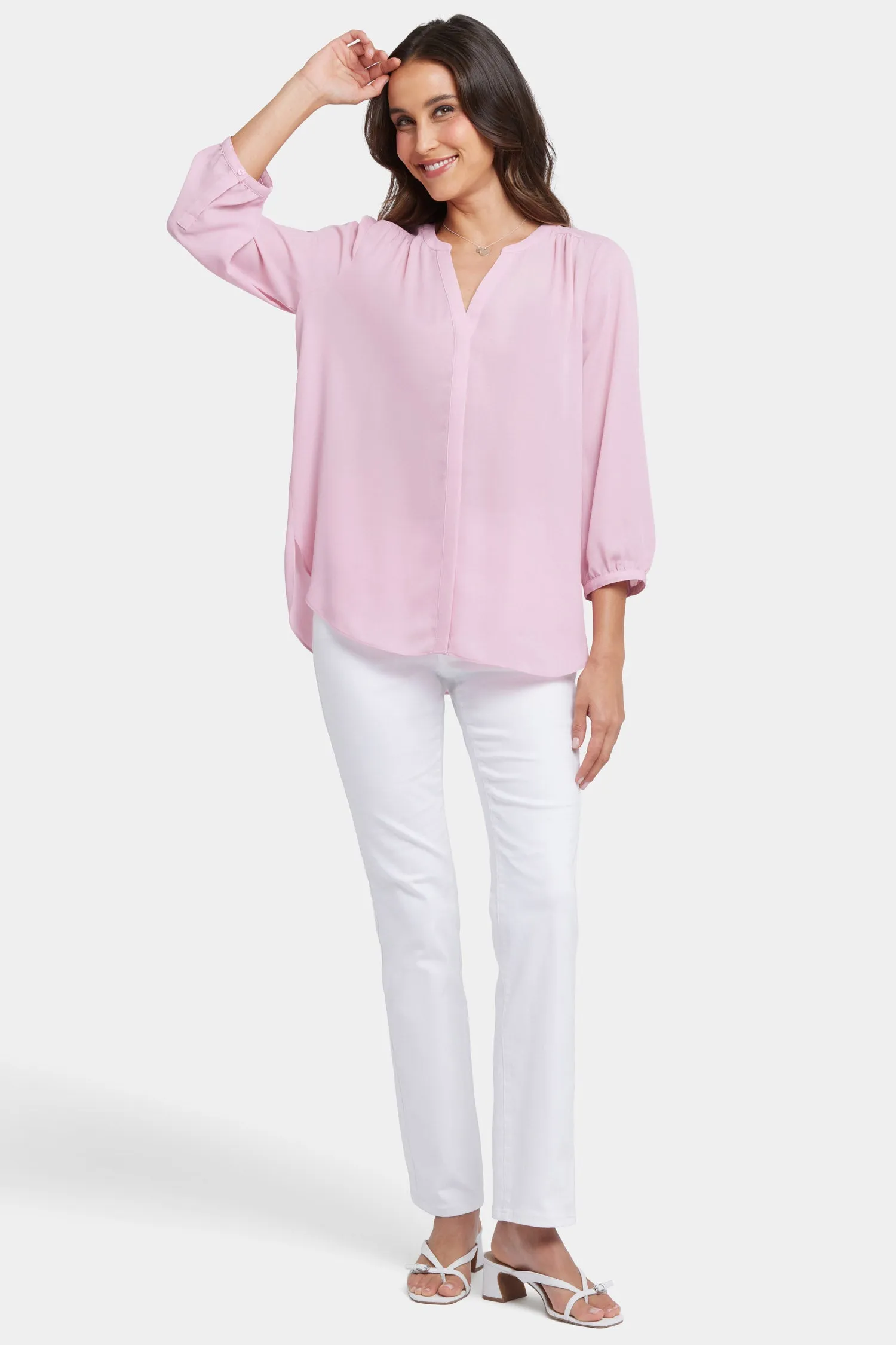 Pintuck Blouse - Pink Nectar