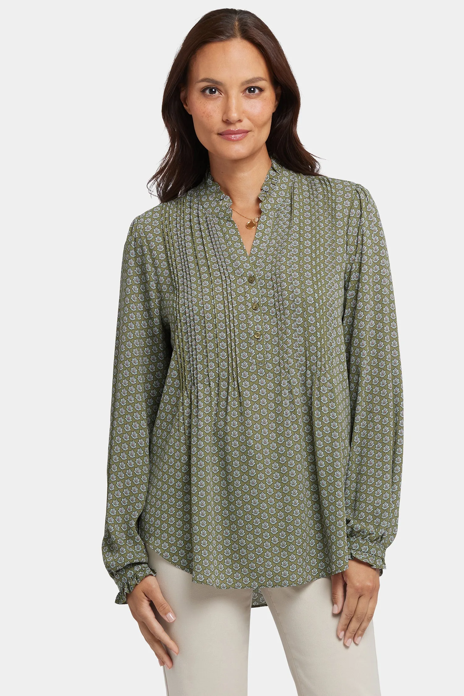 Pleated Front Tunic - Esmeralda