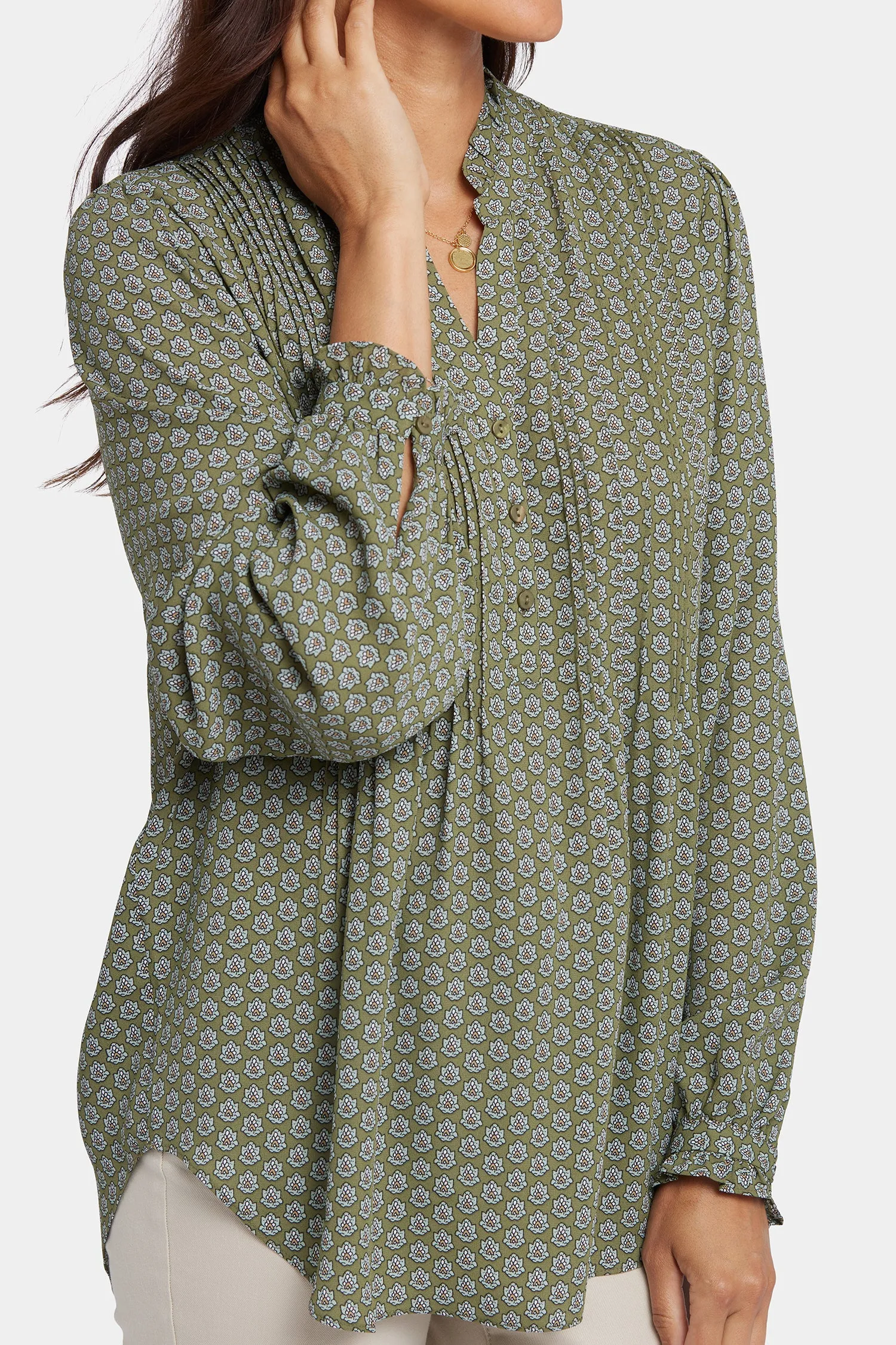 Pleated Front Tunic - Esmeralda