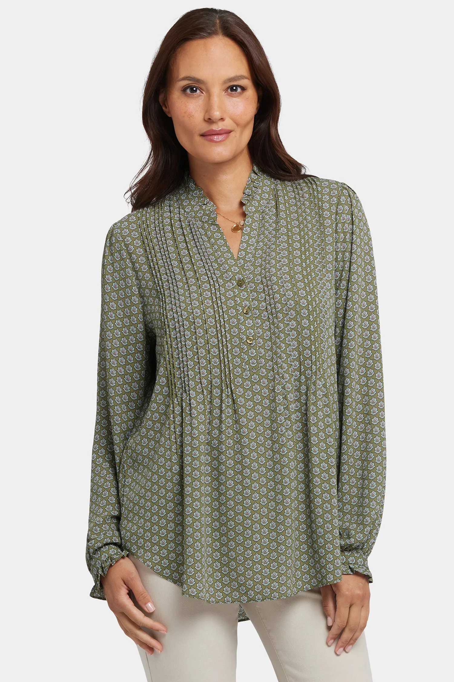 Pleated Front Tunic - Esmeralda