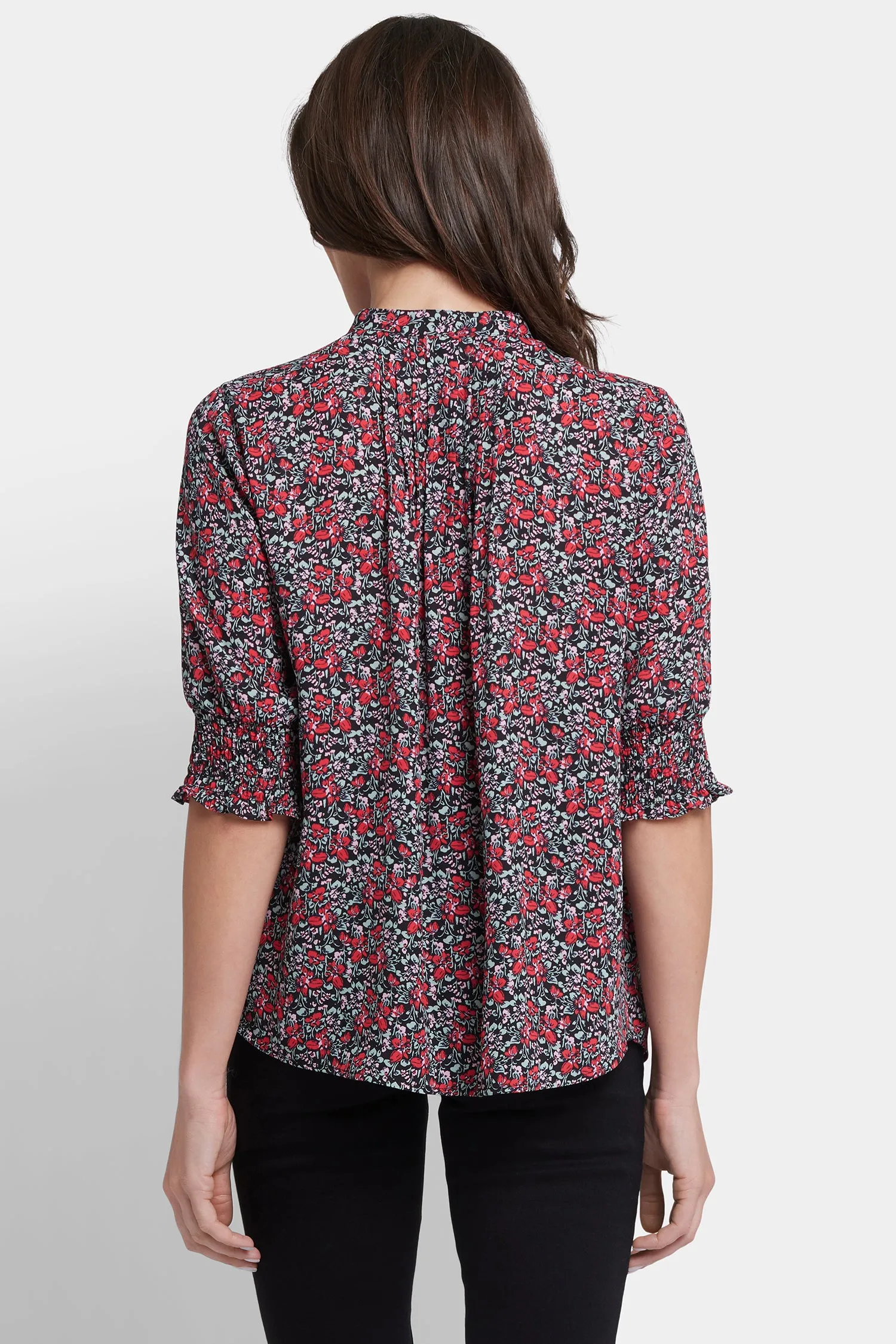 Pleated Short Sleeved Blouse - Los Rosales