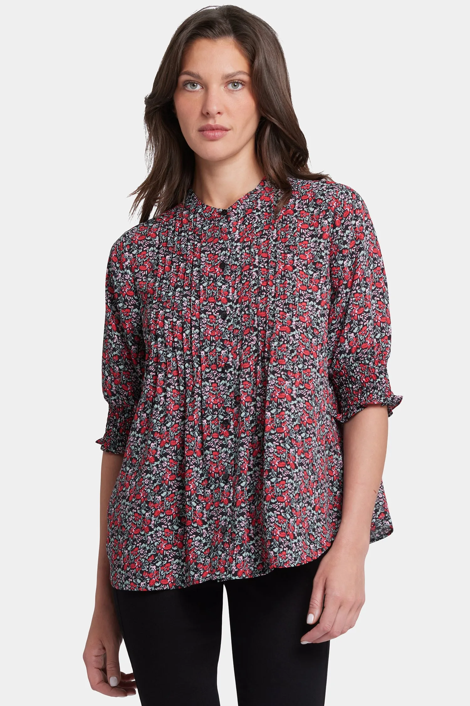 Pleated Short Sleeved Blouse - Los Rosales