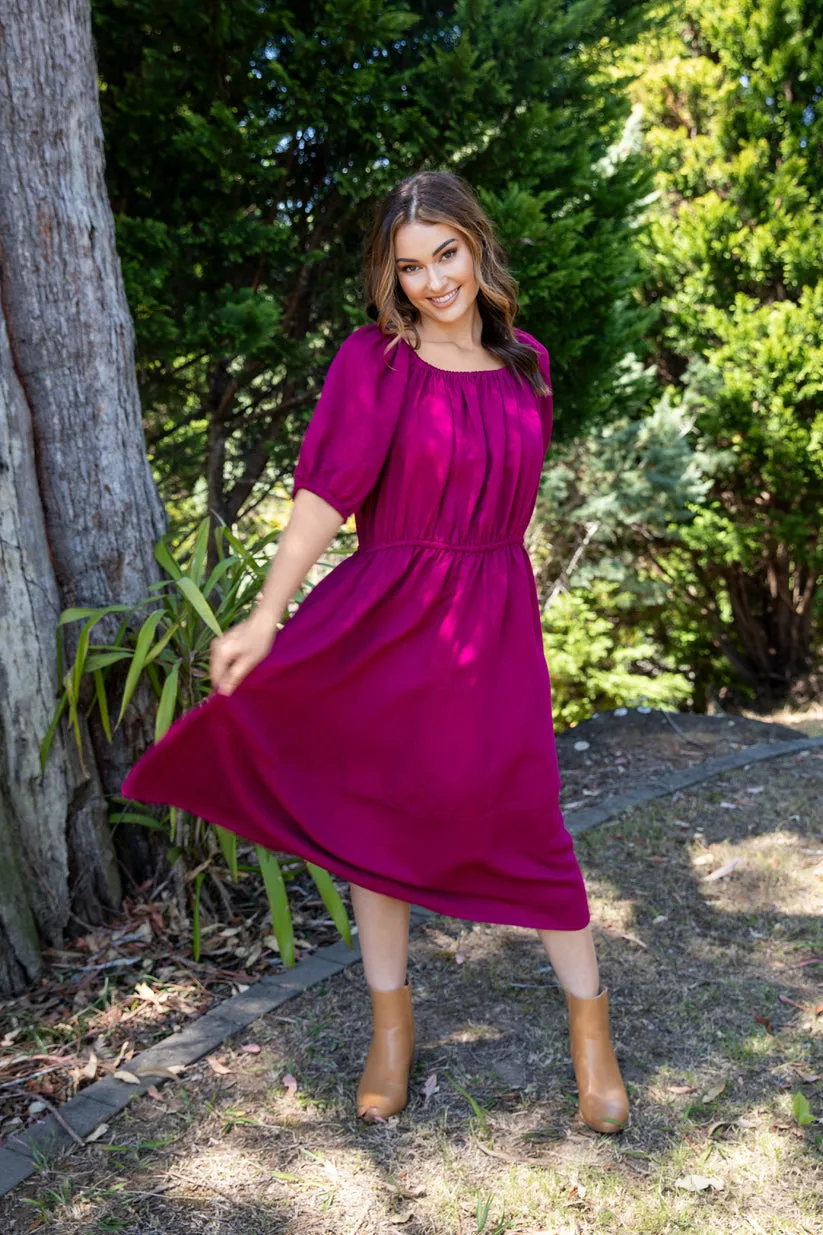 PQ Collection Juliette Dress Deep Plum