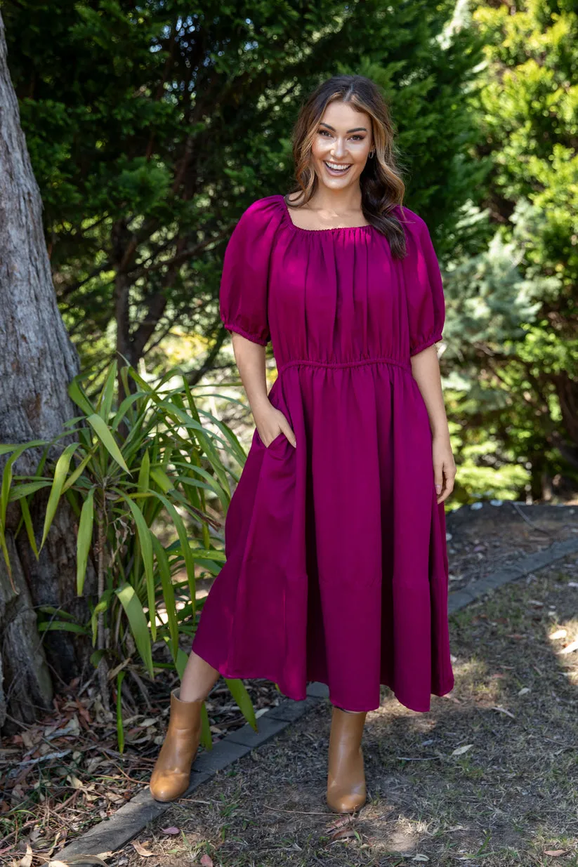 PQ Collection Juliette Dress Deep Plum