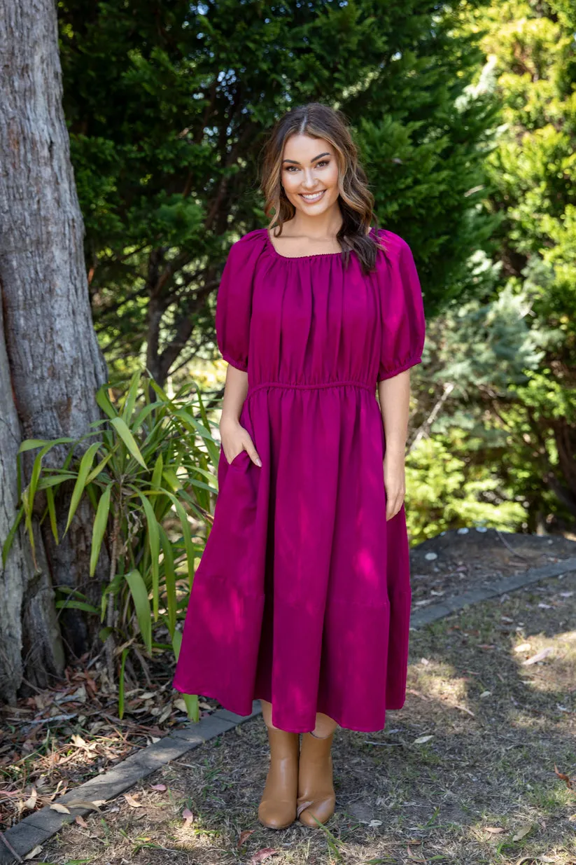 PQ Collection Juliette Dress Deep Plum