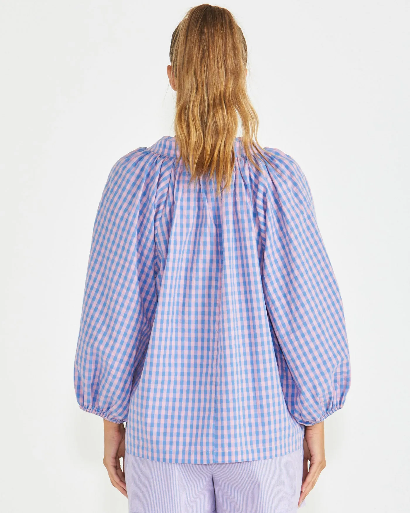 Sass Phillipa Top Blue Pink Gingham
