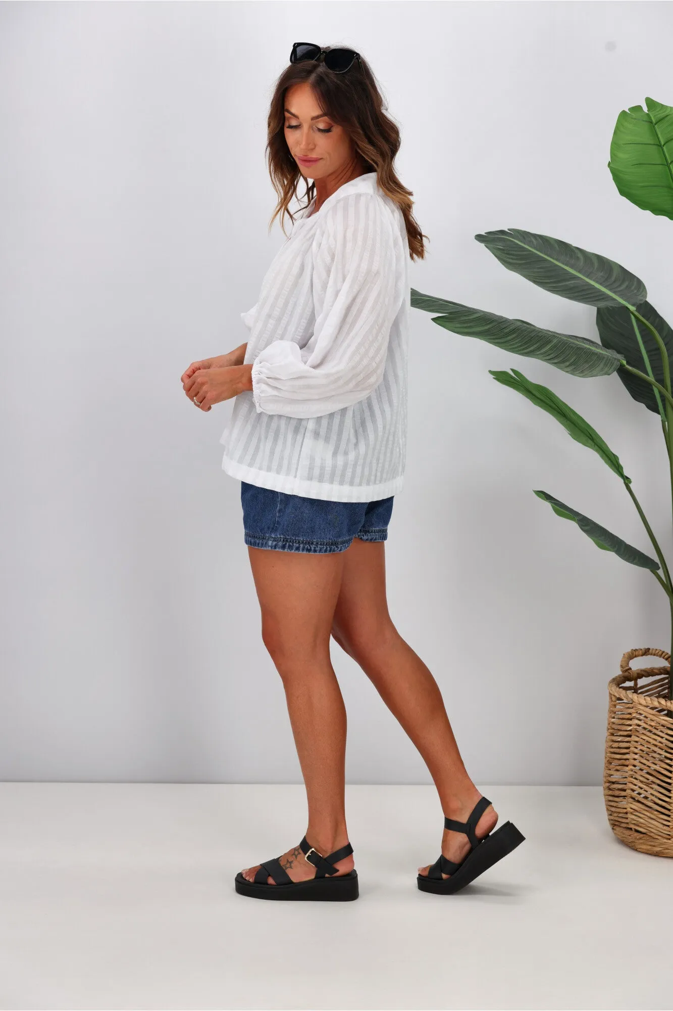 Sass Phillipa Top White