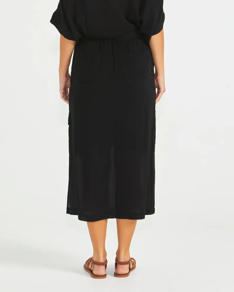 Sass Raya Cargo Skirt Black
