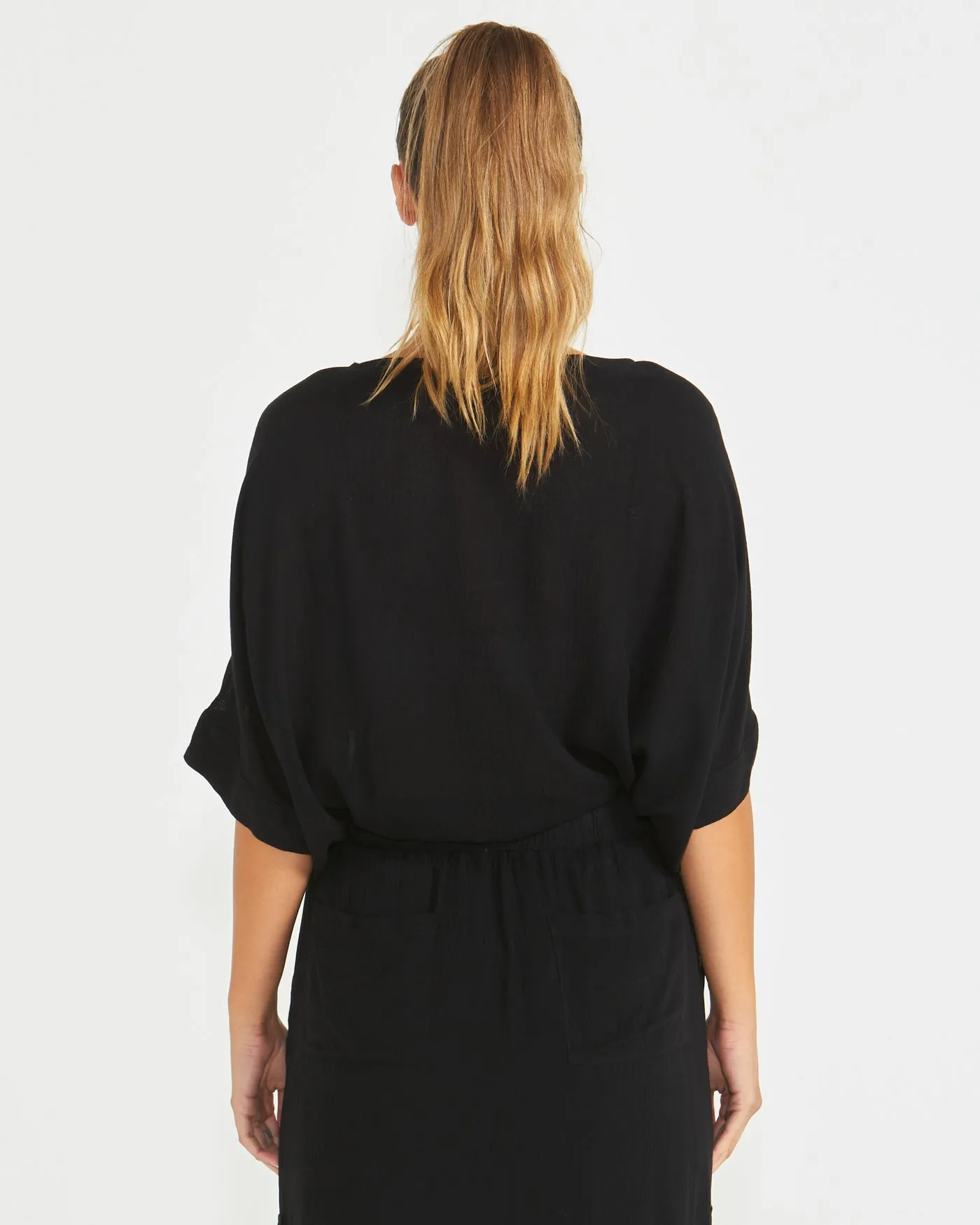 Sass Raya Oversized Top Black