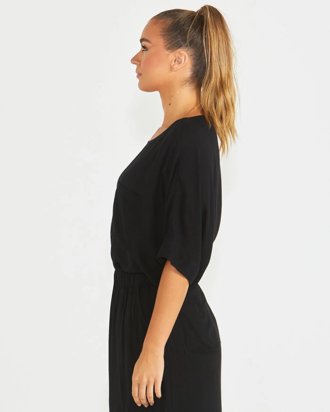 Sass Raya Oversized Top Black