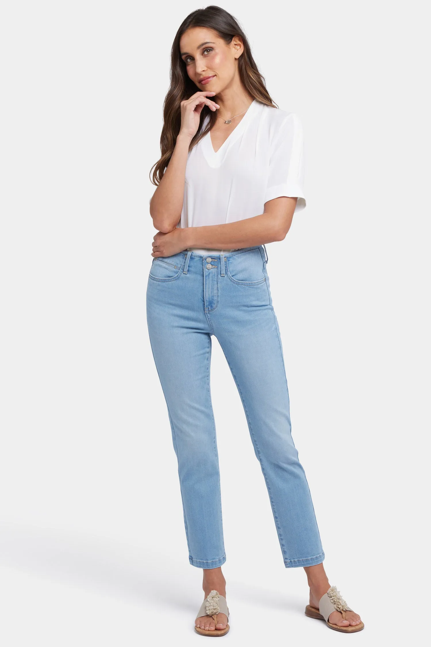 Sheri Slim Ankle Jeans - Canary Beach
