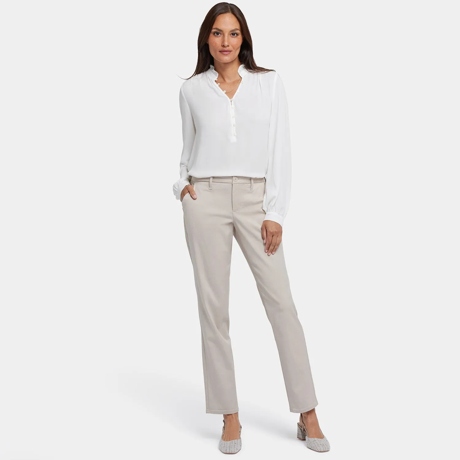 Sheri Slim Trouser Pants - Feather