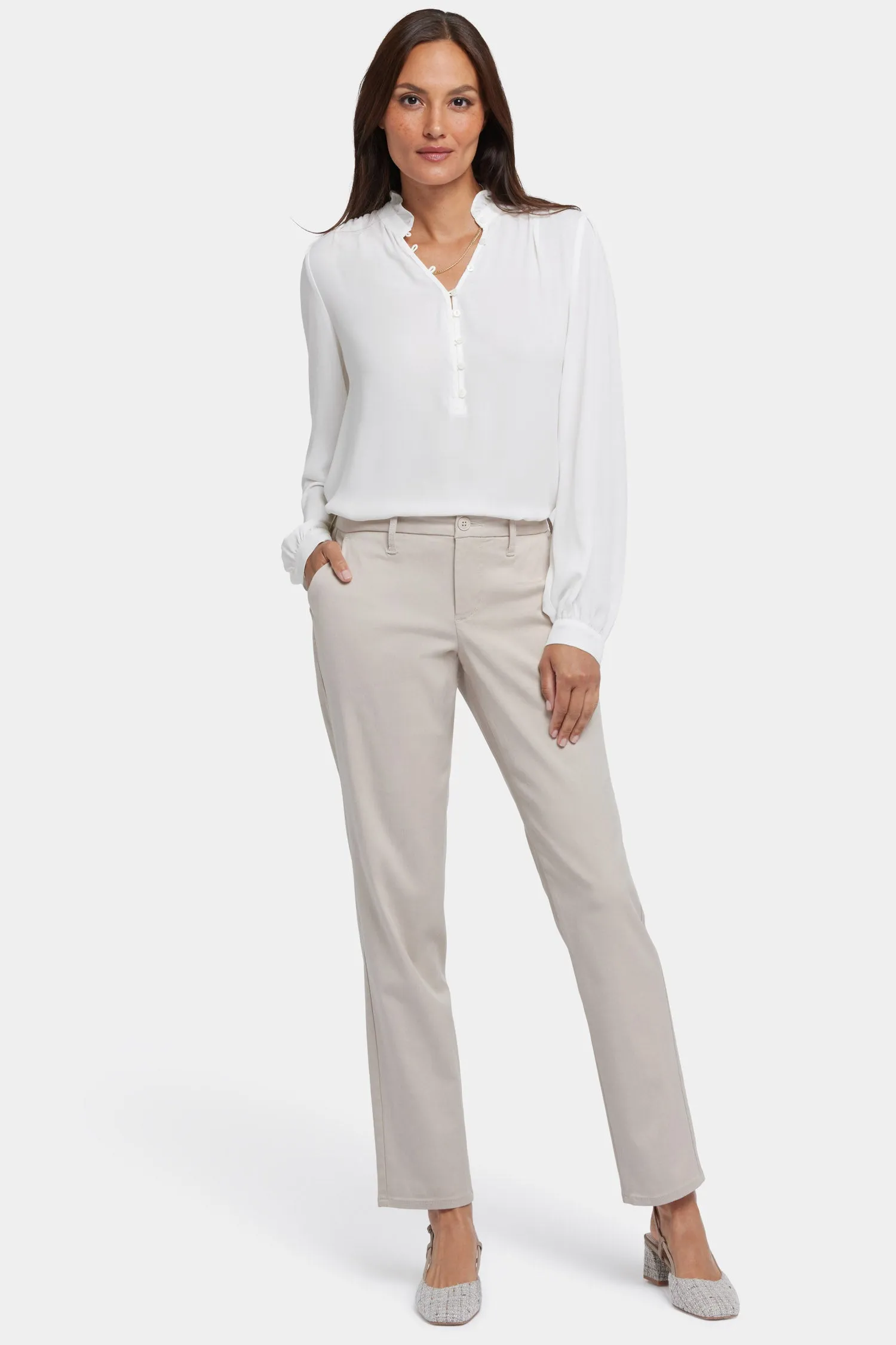 Sheri Slim Trouser Pants - Feather