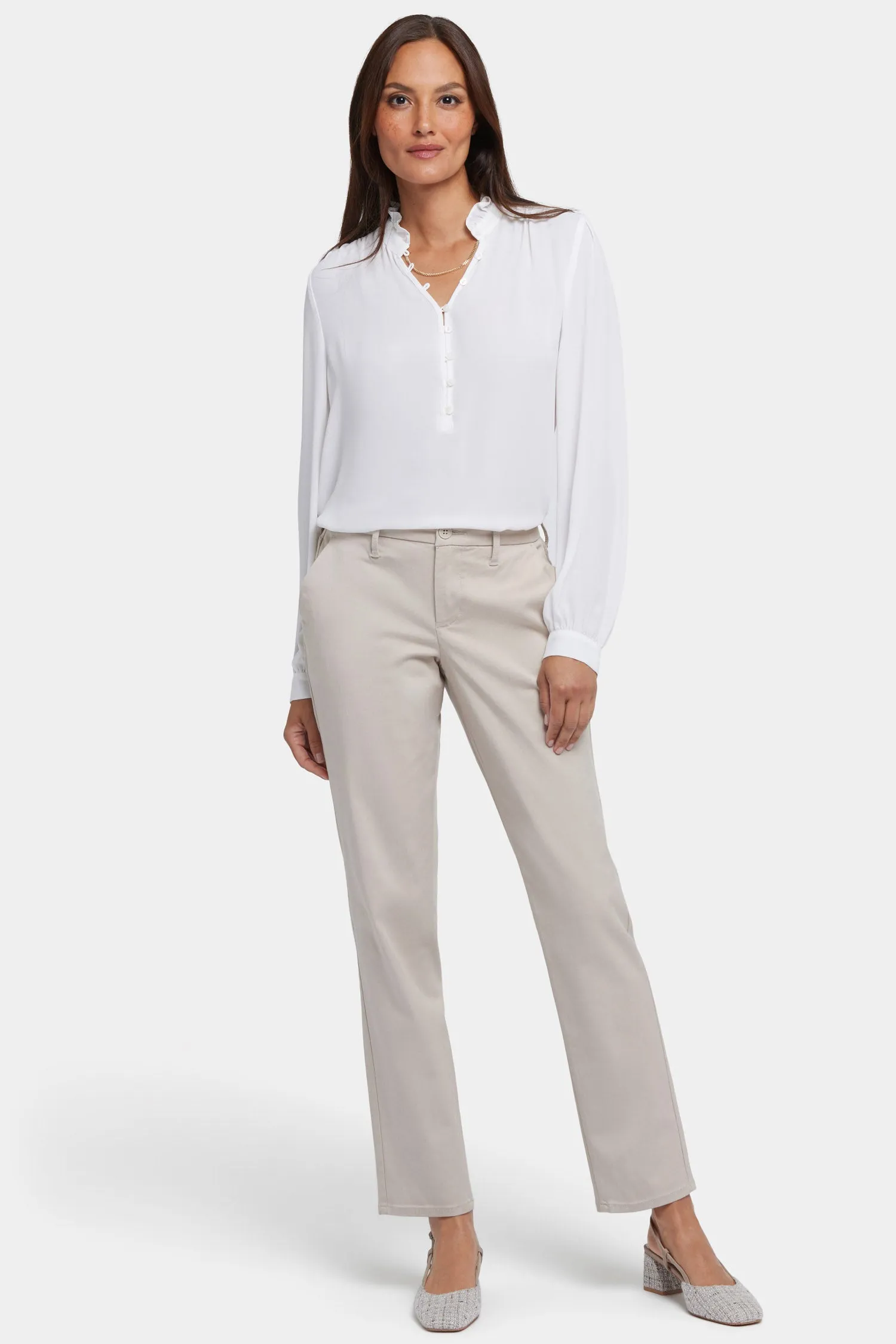 Sheri Slim Trouser Pants - Feather