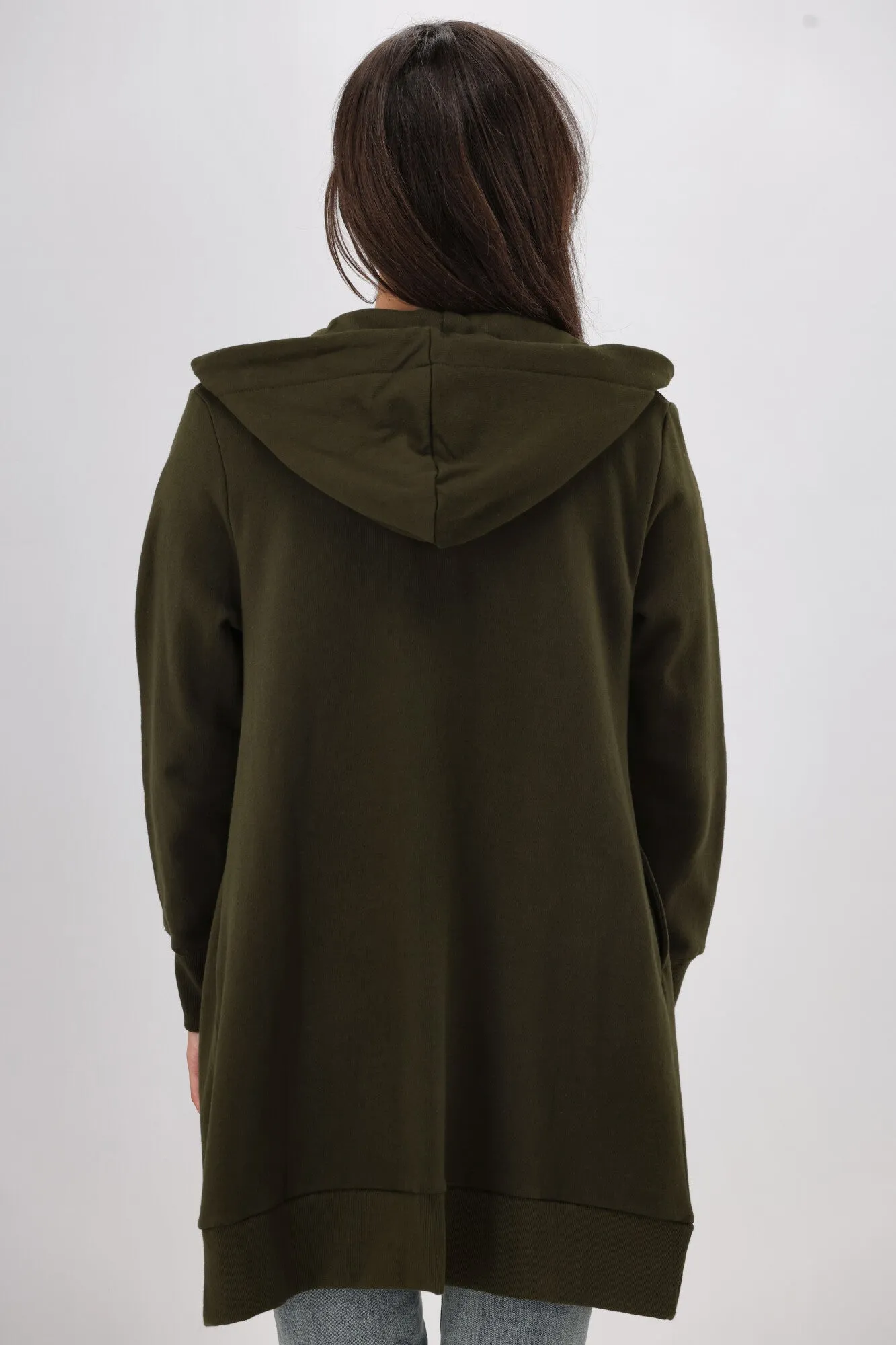 Shine On Essentials Longline Hoody Olive
