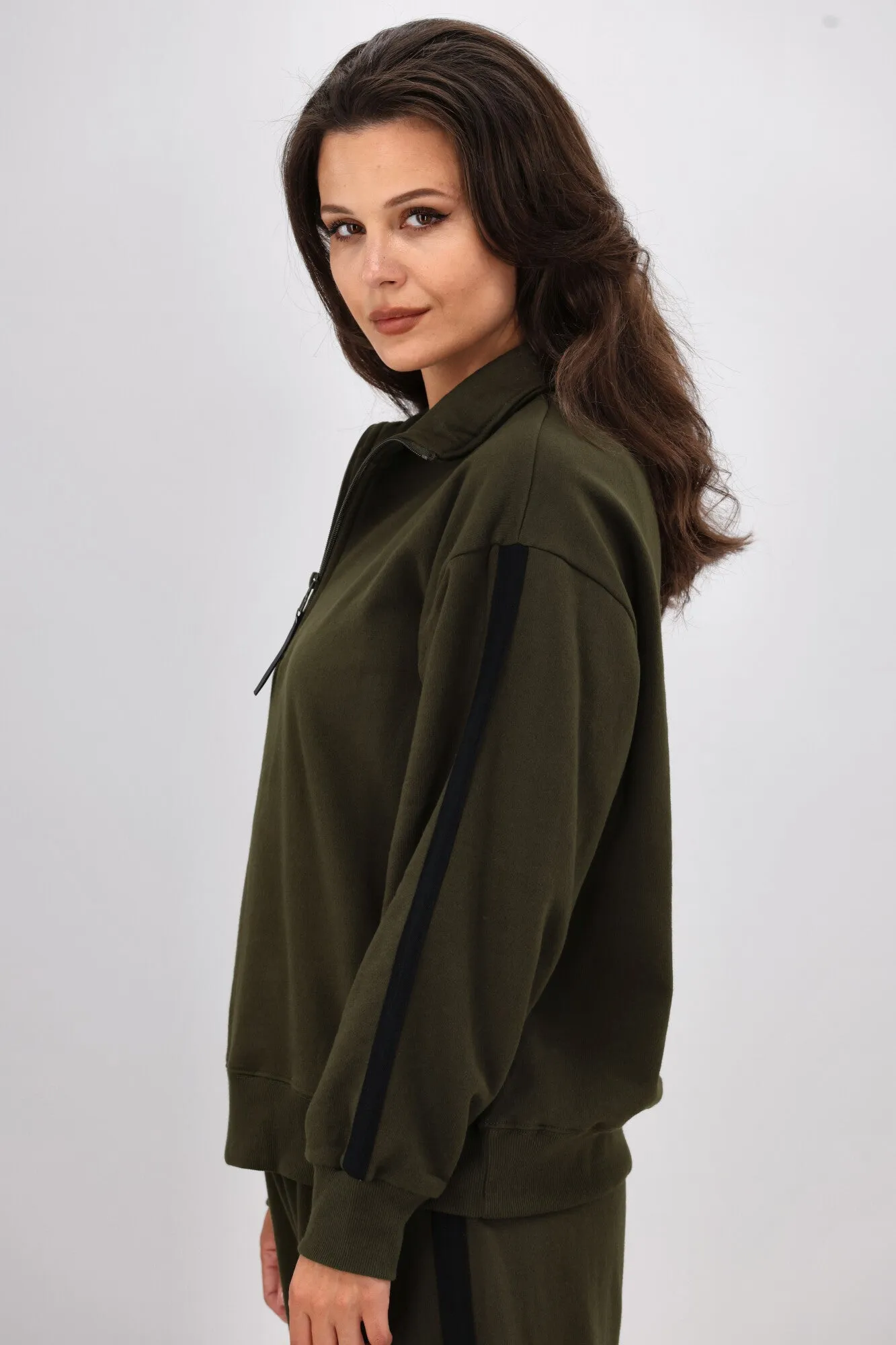 Shine On Essentials Panel 1/4 Zip Olive