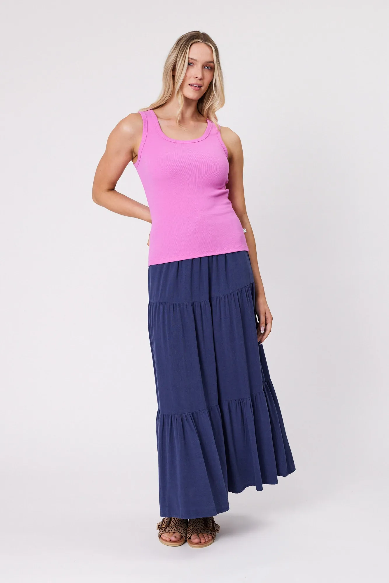 Shine On Essentials Rib Tank Super Pink