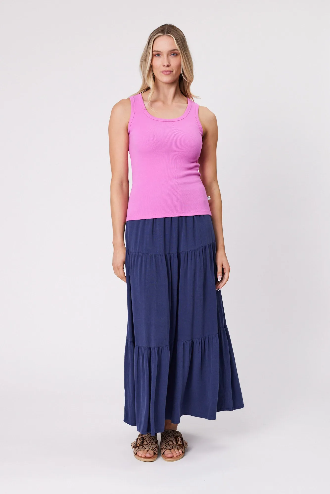 Shine On Essentials Rib Tank Super Pink