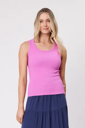 Shine On Essentials Rib Tank Super Pink