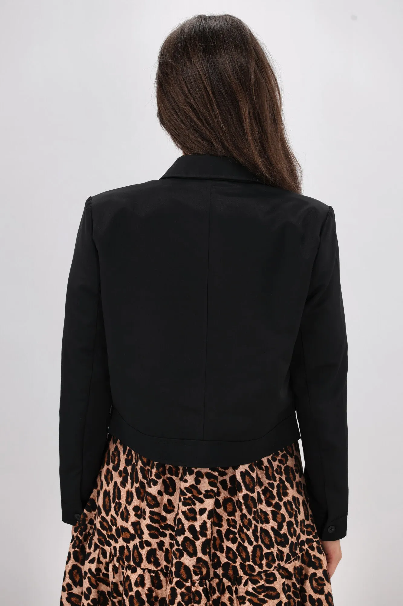 Shine On Label Eckles Cropped Utility Jacket Black