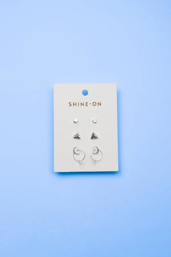 Shine On Label Florence Collection Earrings Silver