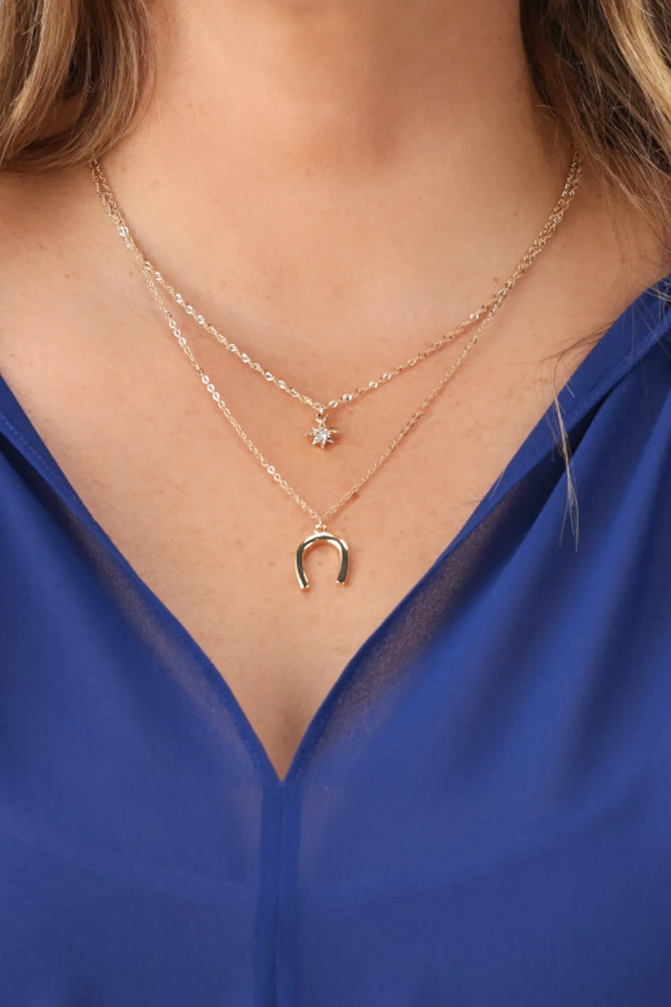 Shine On Label Lucky Necklace Set Gold